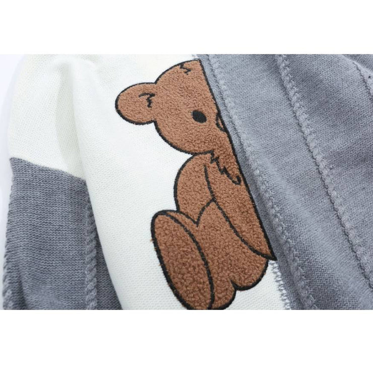 Half Bear Pattern Sweater