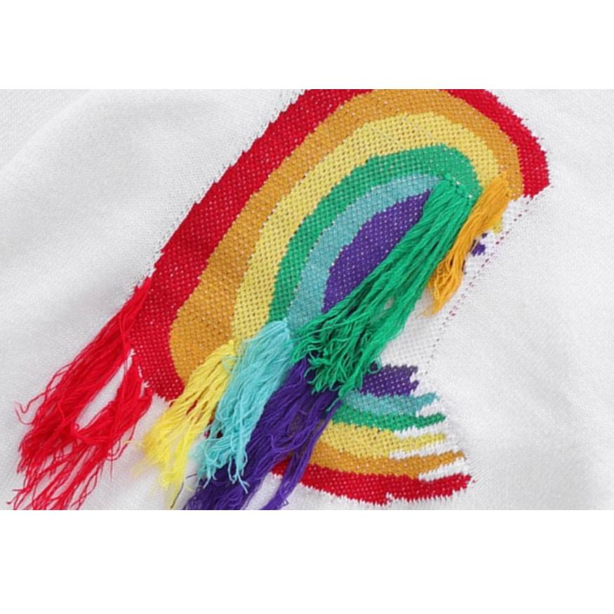 Tassel Rainbow Pattern Sweater