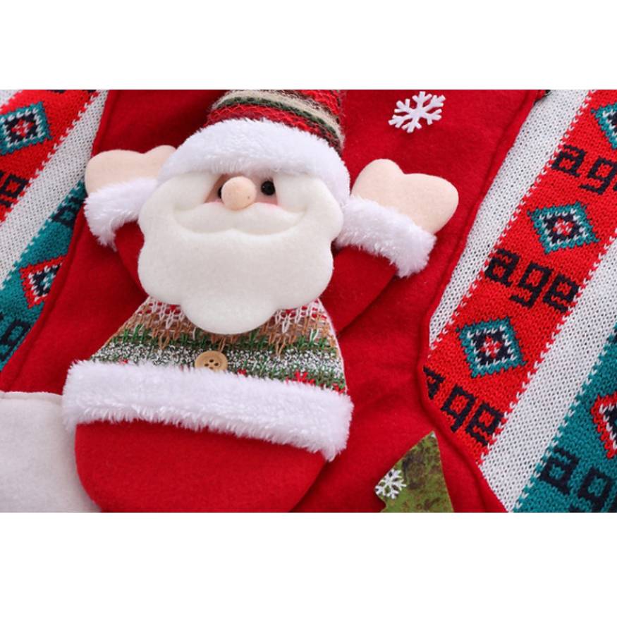 Cute Santa Doll Patchwork Sweater