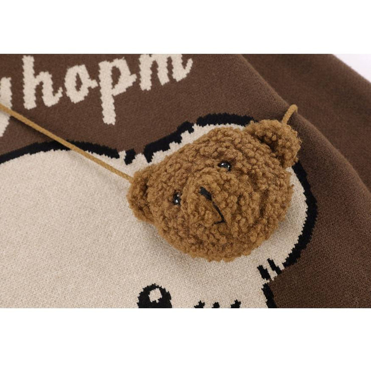 Cute Bear Print Sweater + Bear Mini Bag