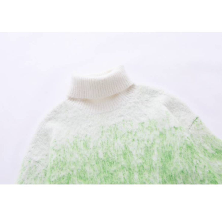 Gradient Color Turtleneck Sweater