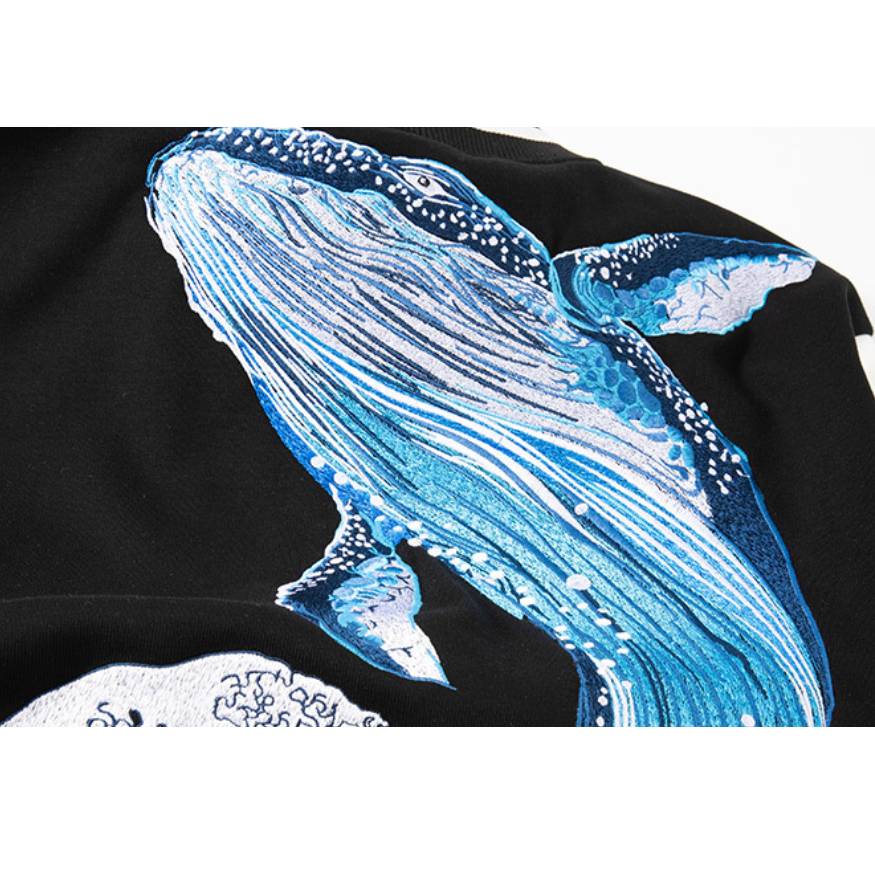 Shark Pattern Embroidered Jacket