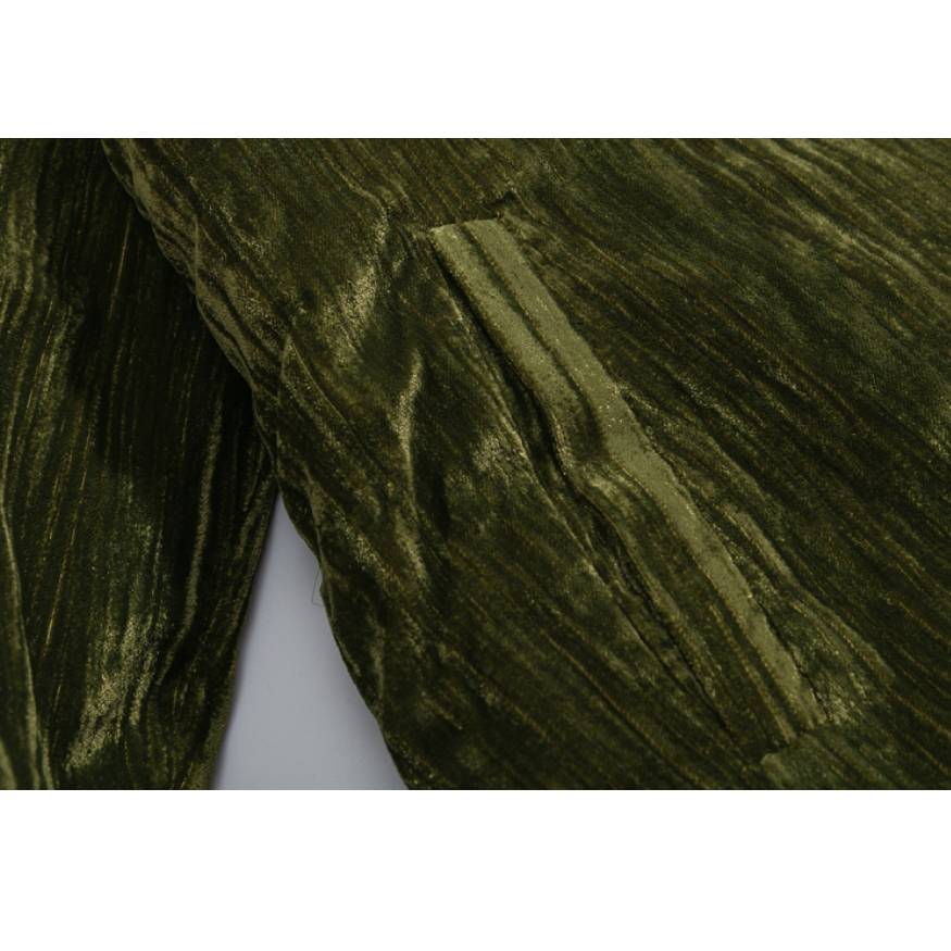 Textured Flannelette Contrast Color Trim Coat