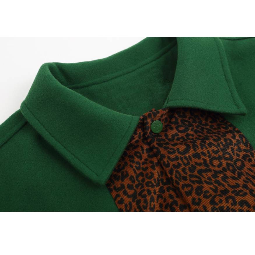 Leopard Print Patchwork Varsity Jacket