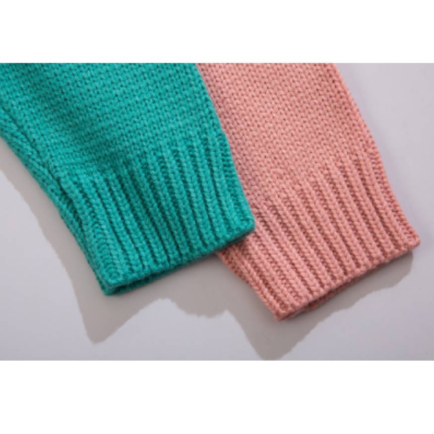 Color Contrast Mixed Knit Sweater