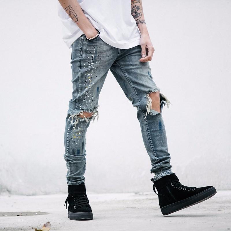 Distressed Painter Jeans - Mugen Soul Urban Streetwear Hip Hop Clothing Brand 