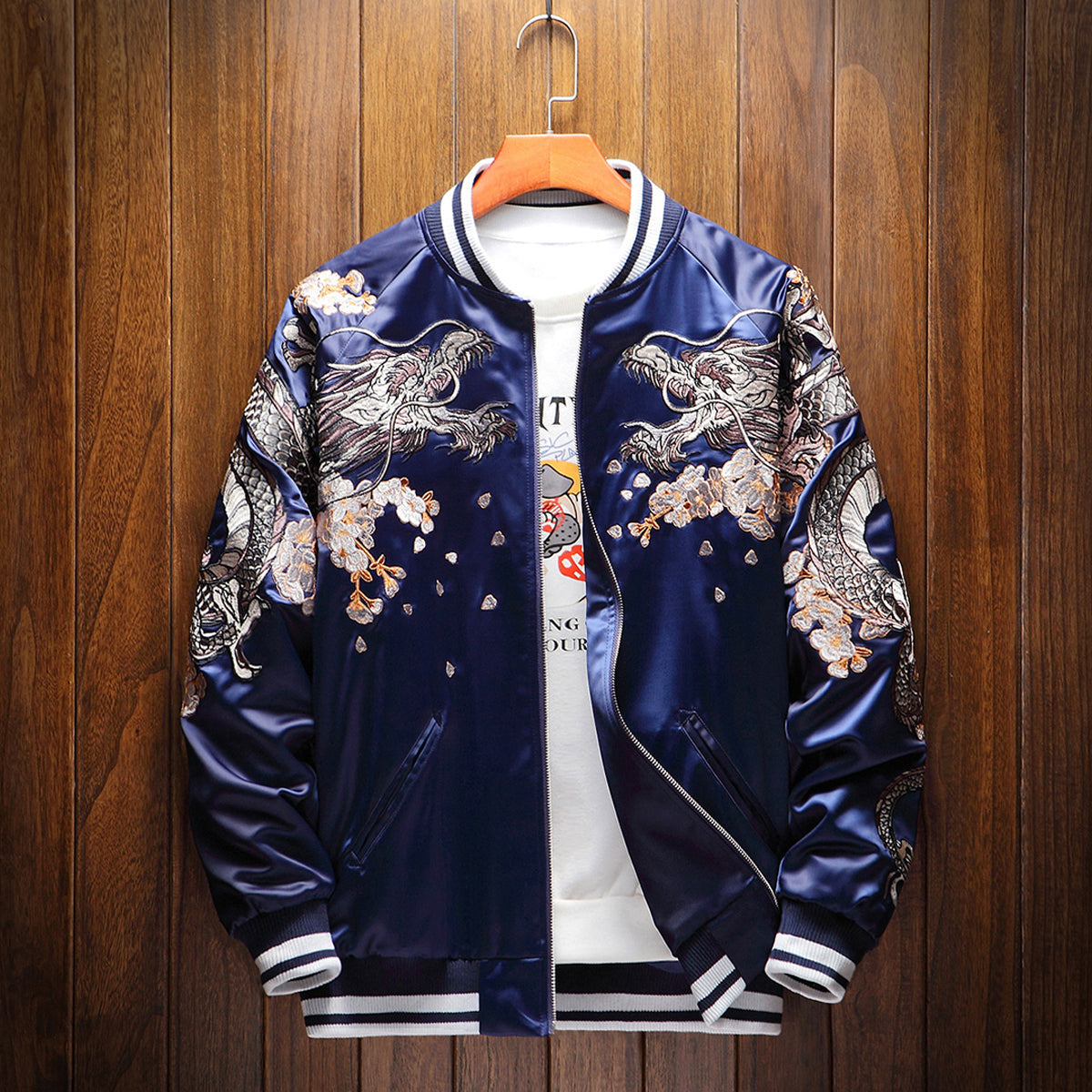 Double Dragon & Phoenix Sukajan Souvenir Jacket MugenSoul Streetwear Brands Streetwear Clothing  Techwear