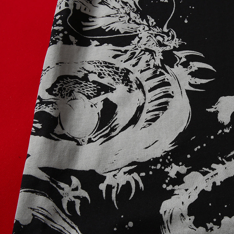 Dragon & Tiger Painted T-shirt MugenSoul Streetwear Brands Streetwear Clothing  Techwear