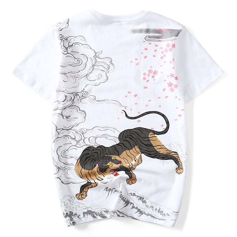 Fearless Tiger Painted T-shirt MugenSoul Streetwear Brands Streetwear Clothing  Techwear