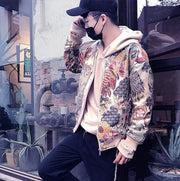 Floral Crane Bomber Jacket - Mugen Soul Urban Streetwear Hip Hop Clothing Brand 
