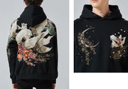 Embroidered White Fox Hoodie