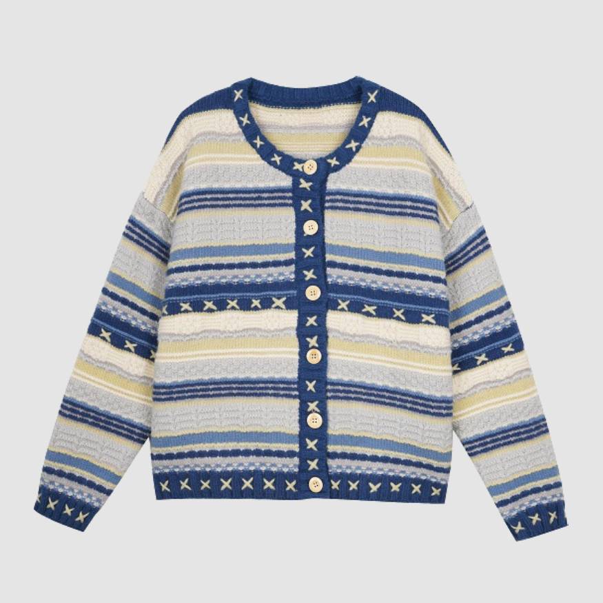 Vintage Striped Cardigan Sweater