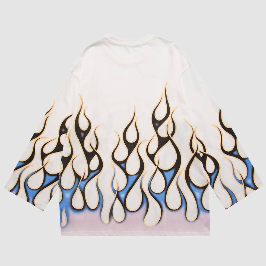 Color Gradient Flame Pattern Sweatshirt