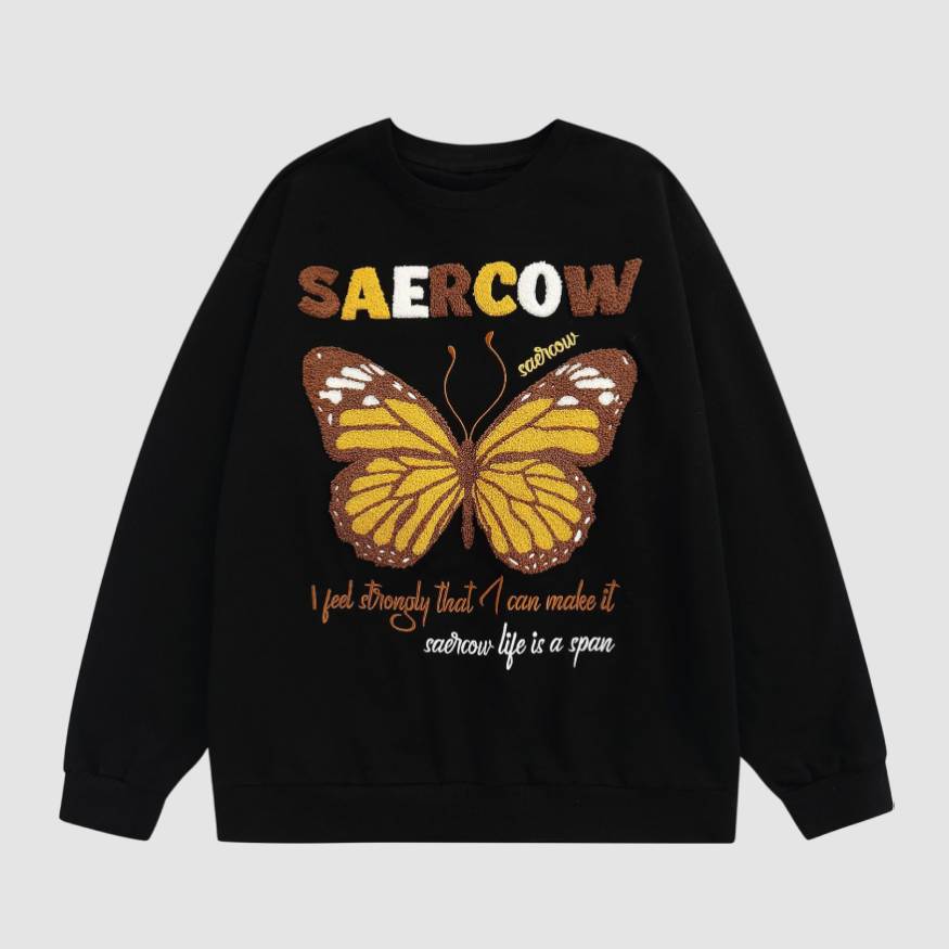 Butterfly Embroidery Sweatshirt