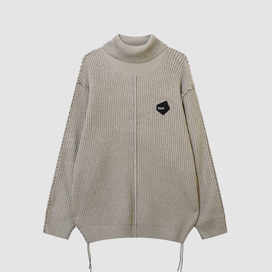 Geometry Label Turtleneck Sweater