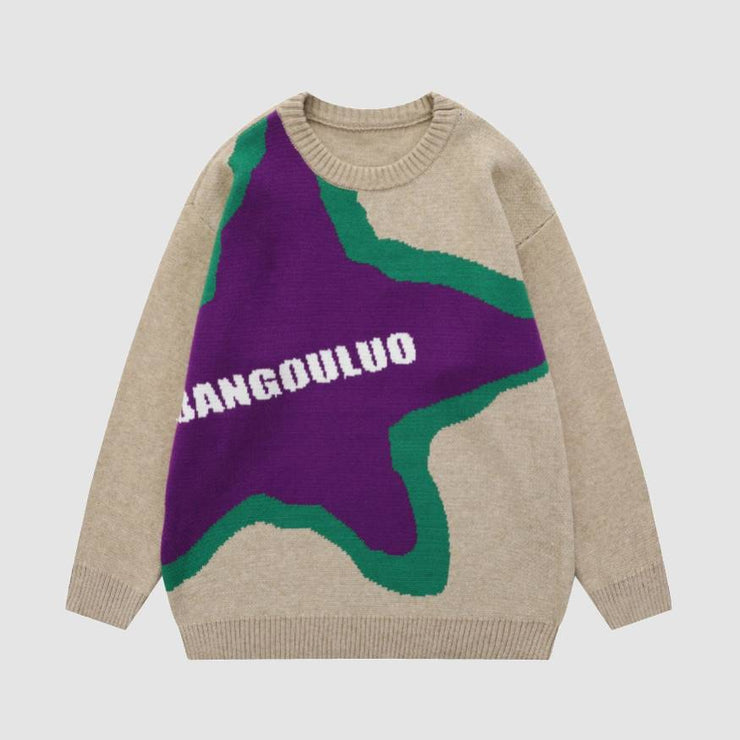 Star Pattern Jacquard Sweater
