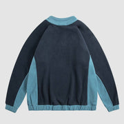 Color Stitching Half Zipper Sweatshirt