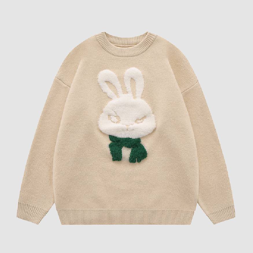 Angry Rabbit Pattern Sweater