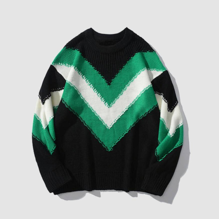 Stylish Chevron Striped Sweater