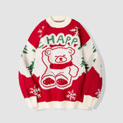 Happy Bear Pattern Sweater
