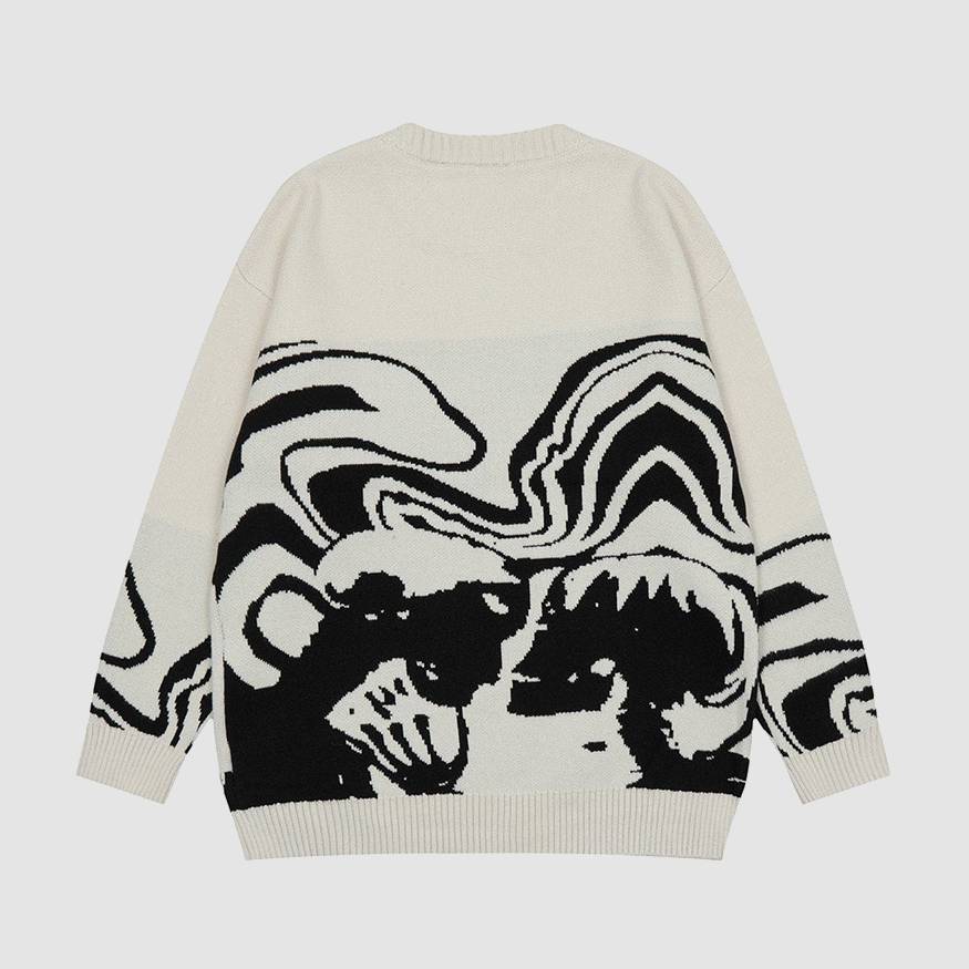 Abstract Portrait Pattern Sweater