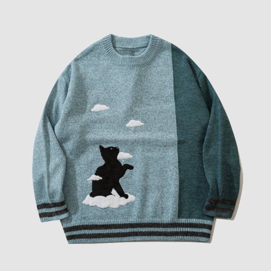 Cat Cloud Pattern Sweater