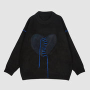 Chic Broken Heart Pattern Sweater