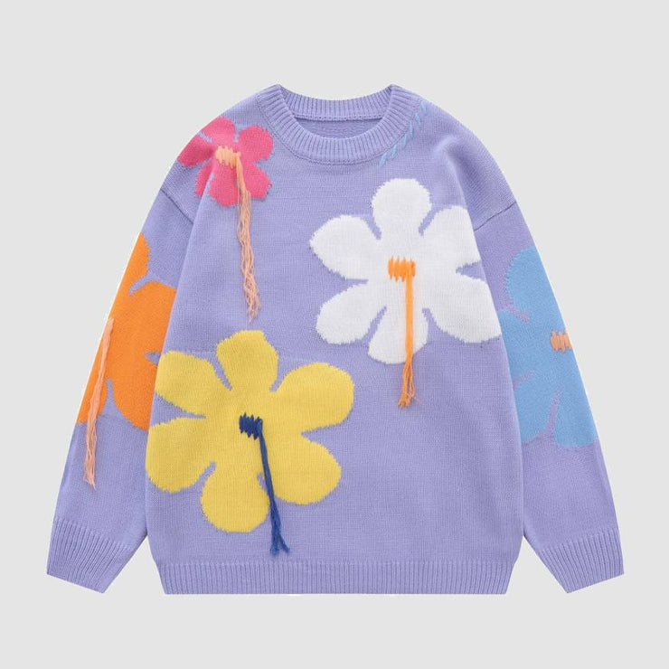 Colorful Flowers Pattern Sweater