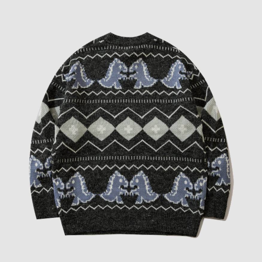 Dinosaur Wave Pattern Sweater