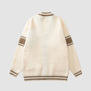 Cute Bear Pattern Cardigan Sweater