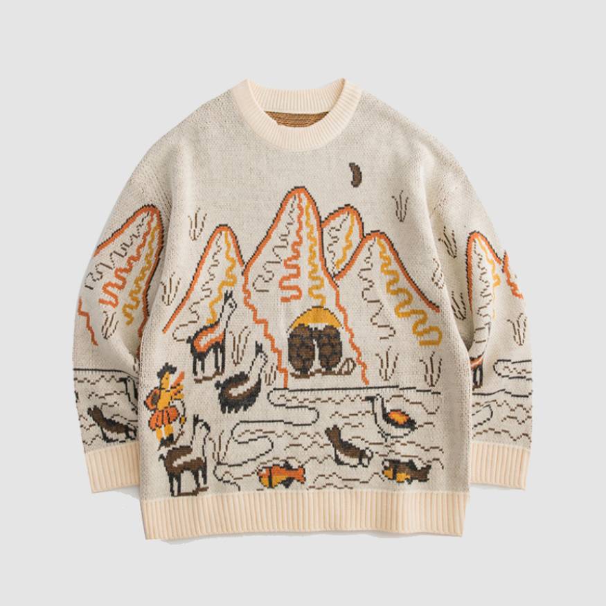 Country Abstract Painting Sweater