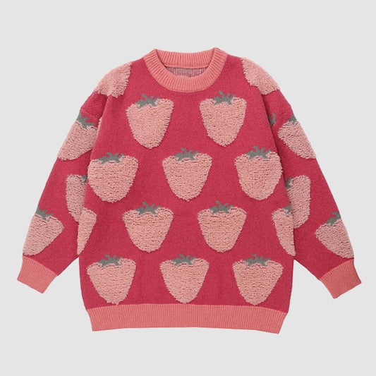 Cute Strawberry Pattern Sweater