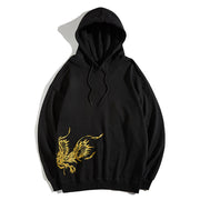 Golden Phoenix Embroidered Hoodie MugenSoul Streetwear Brands Streetwear Clothing  Techwear