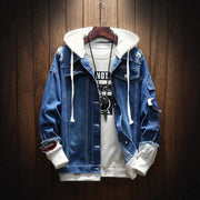 Hooded Denim Jacket MugenSoul Streetwear Brands Streetwear Clothing  Techwear