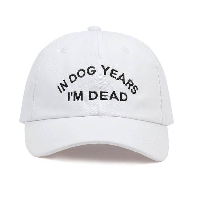 IN DOG YEARS I'M DEAD Dad Hat MugenSoul Streetwear Brands Streetwear Clothing  Techwear