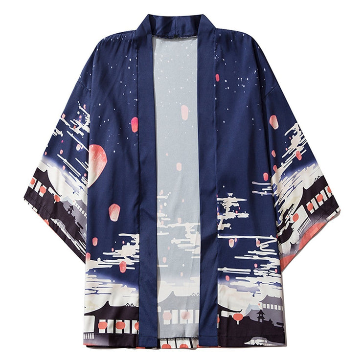 Sky Lantern Print Kimono