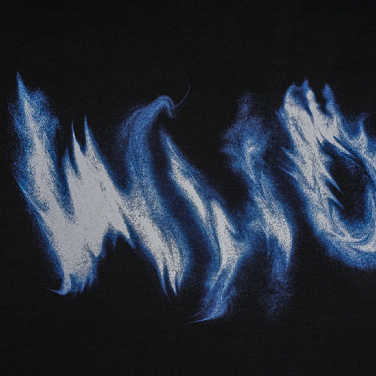 Dark Blue Fire Flame Print T-Shirt