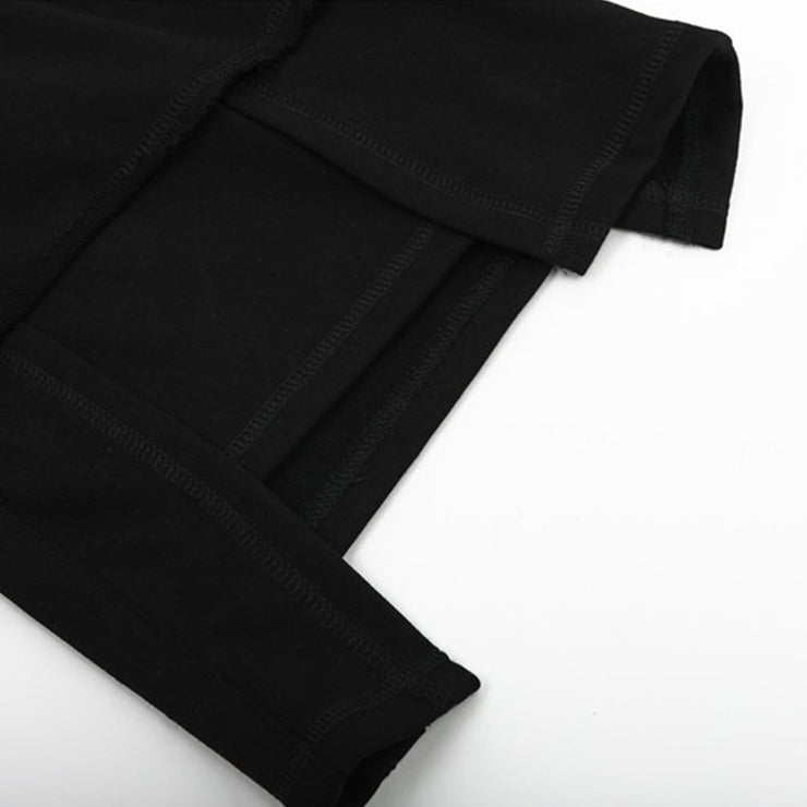 Dark Irregular Patchwork Cotton Shorts