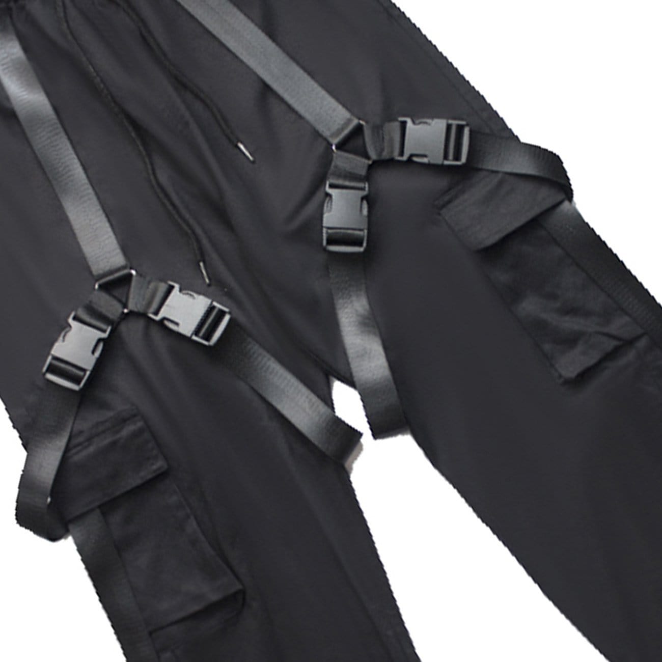Combat Techwear Ribbons Buckle Cargo Pants