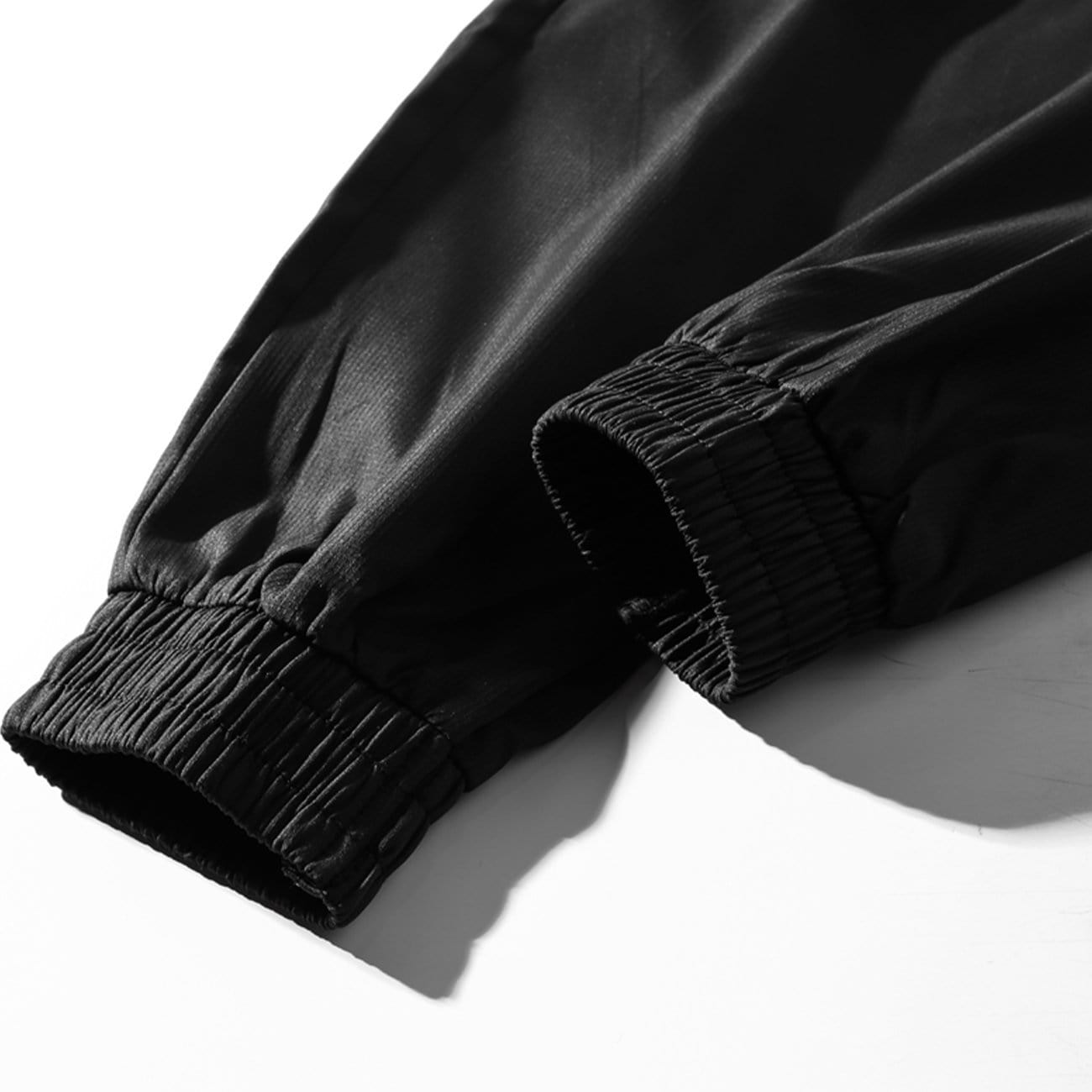 Dark Combat Ribbons Zip Up Pockets Cargo Pants