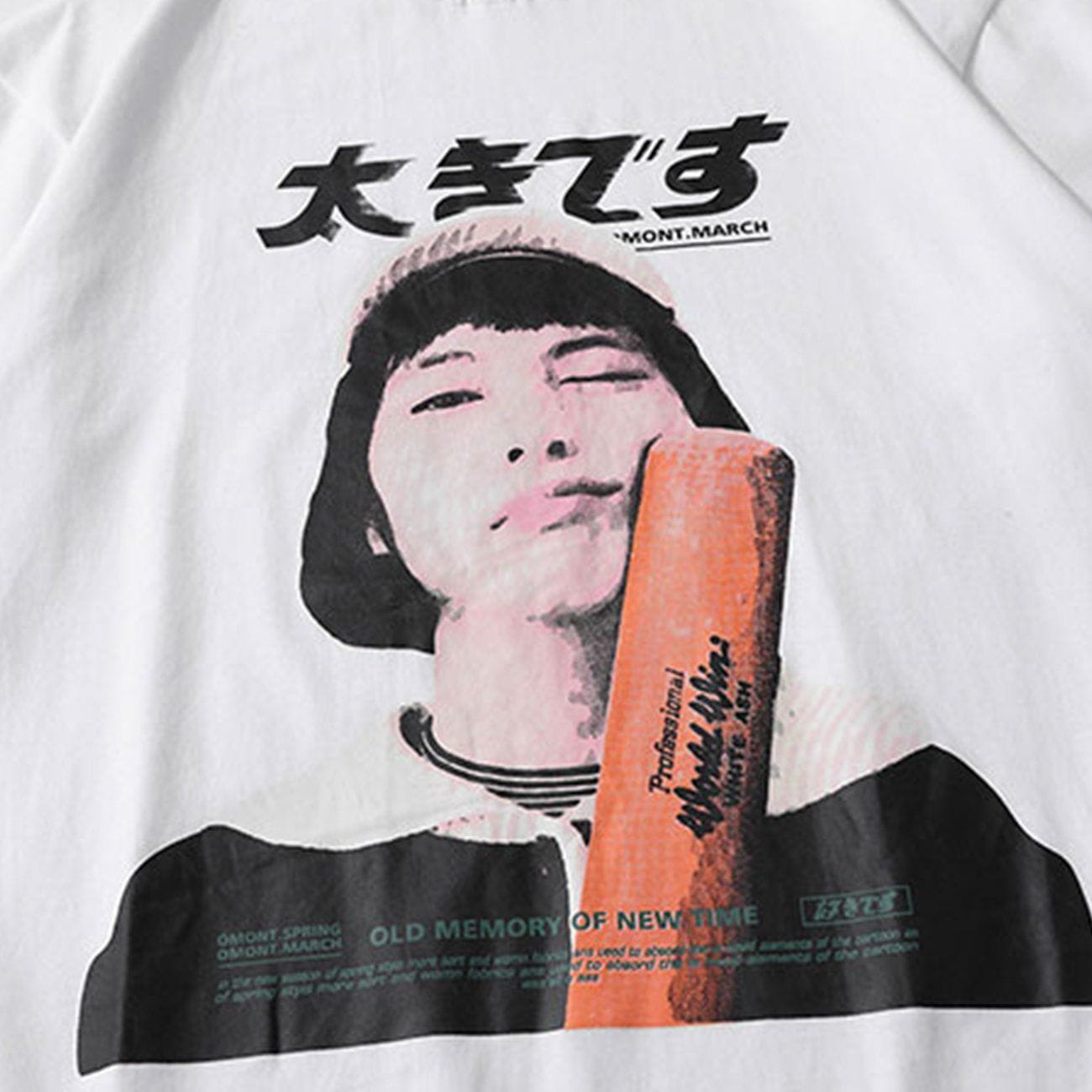 Japanese Baseball Girl Graphic Oversized T-Shirt
