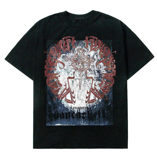 Dark Graffiti Cotton T-Shirt