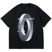 Four-Dimensional Loop Print Cotton T-Shirt