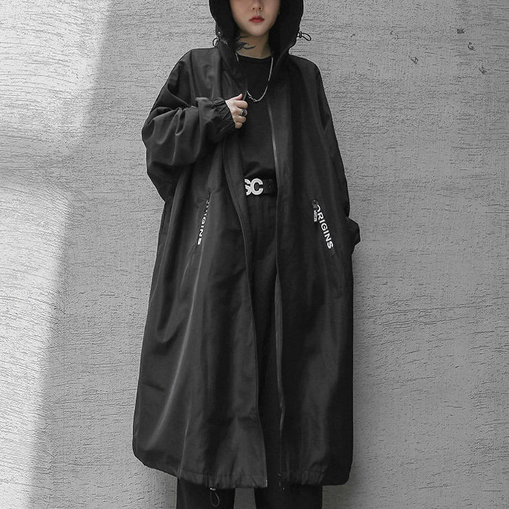 Dark Print Wizard Cloak Mid-length Oversized Jacket