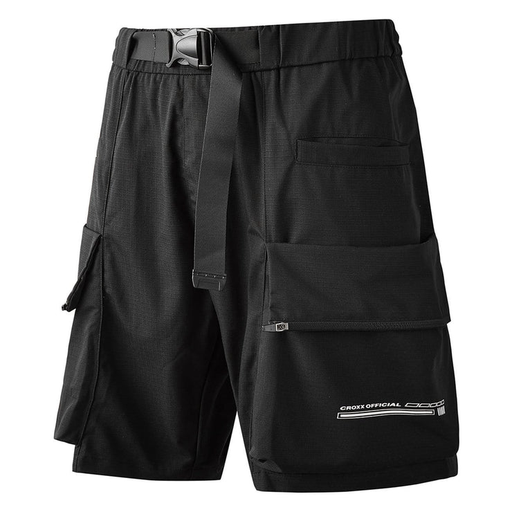 Combat Patchwork Pockets Nylon Shorts