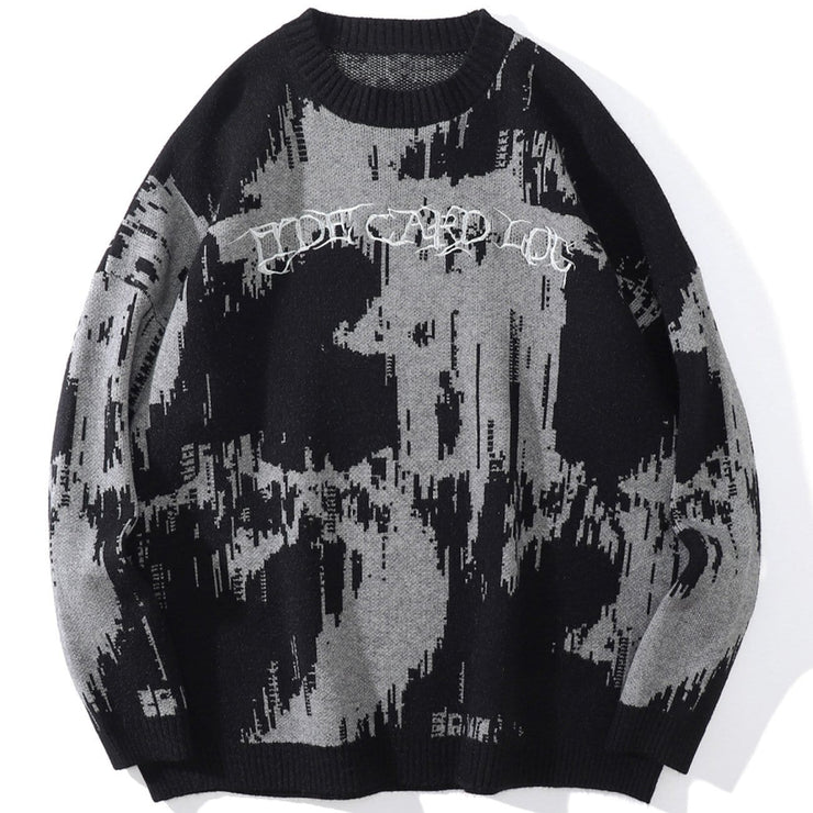 Tie Dye Embroidery Knitted Sweater