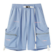 Function Belt Zipper Pockets Shorts