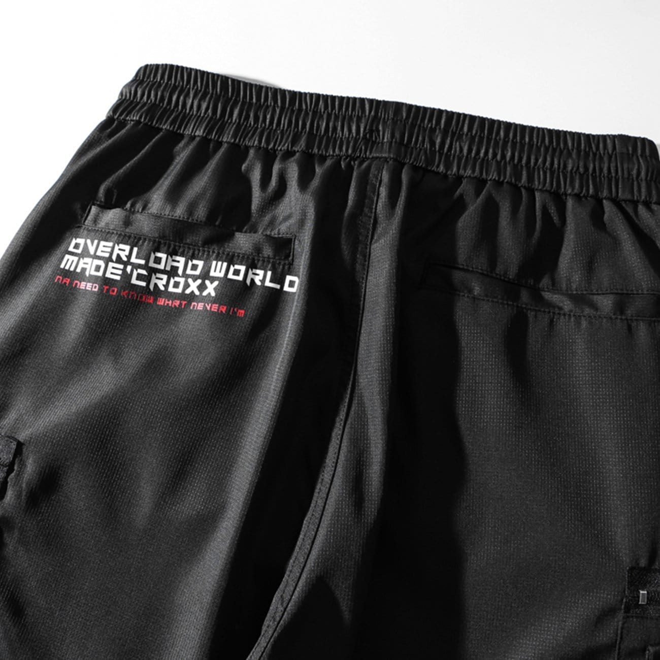 Combat Letter Print Multi Pockets Nylon Shorts