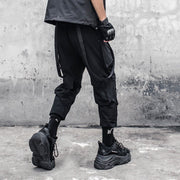 Functional Pleated Ribbons Cargo Pants