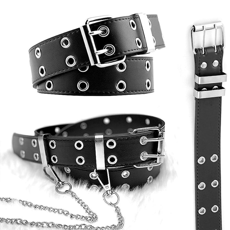 Punk Chain PU Luxury Buckle Belt